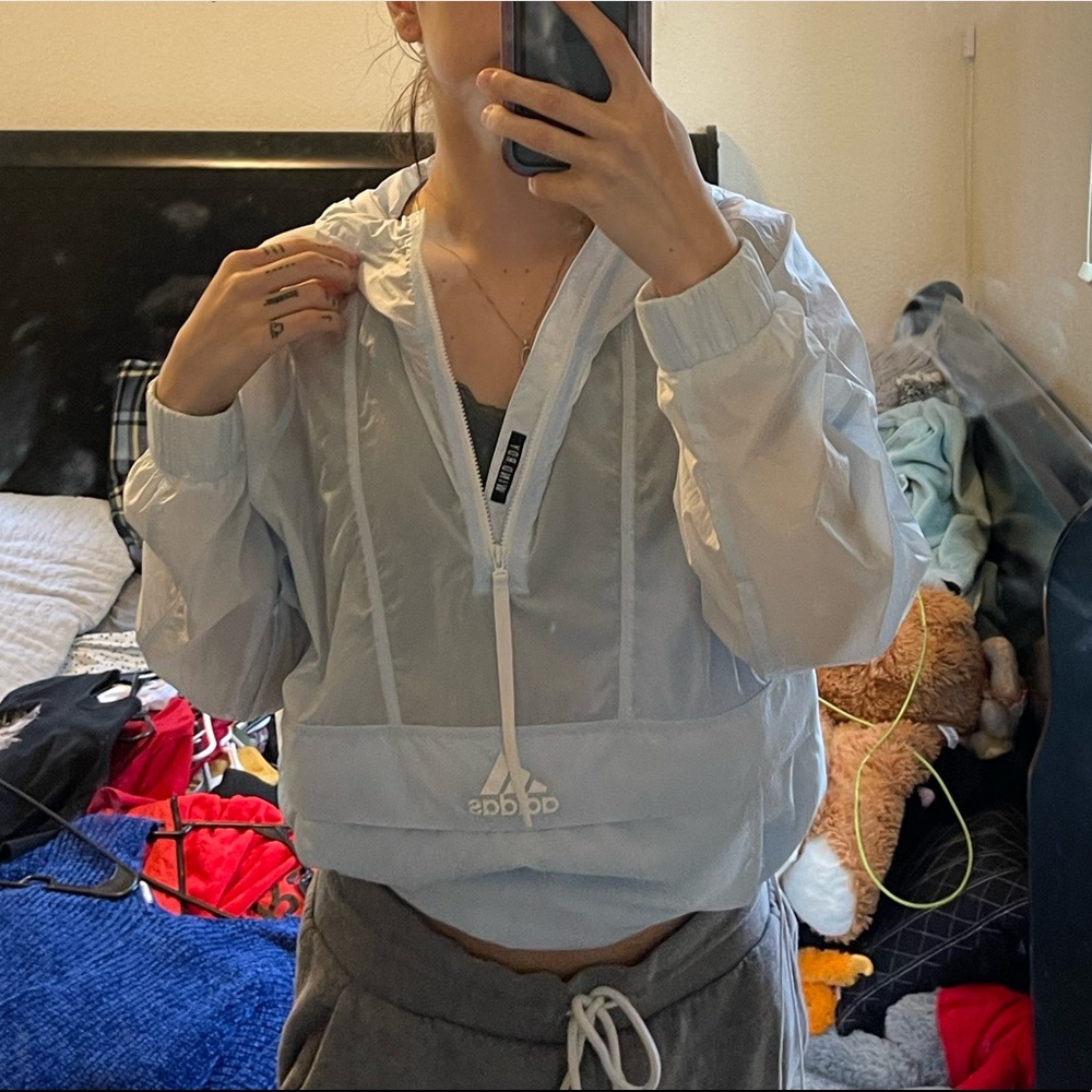 Baby Blue Windbreaker Jacket.